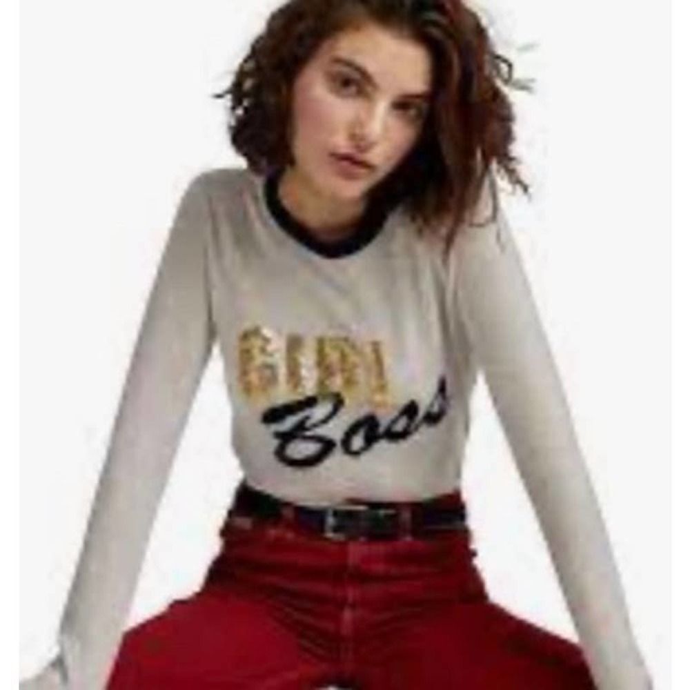 Autumn Cashmere Girl Boss Sequin Sweater Small